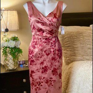Dressbarn Sleeveless Floral Pink Cocktail Dress
